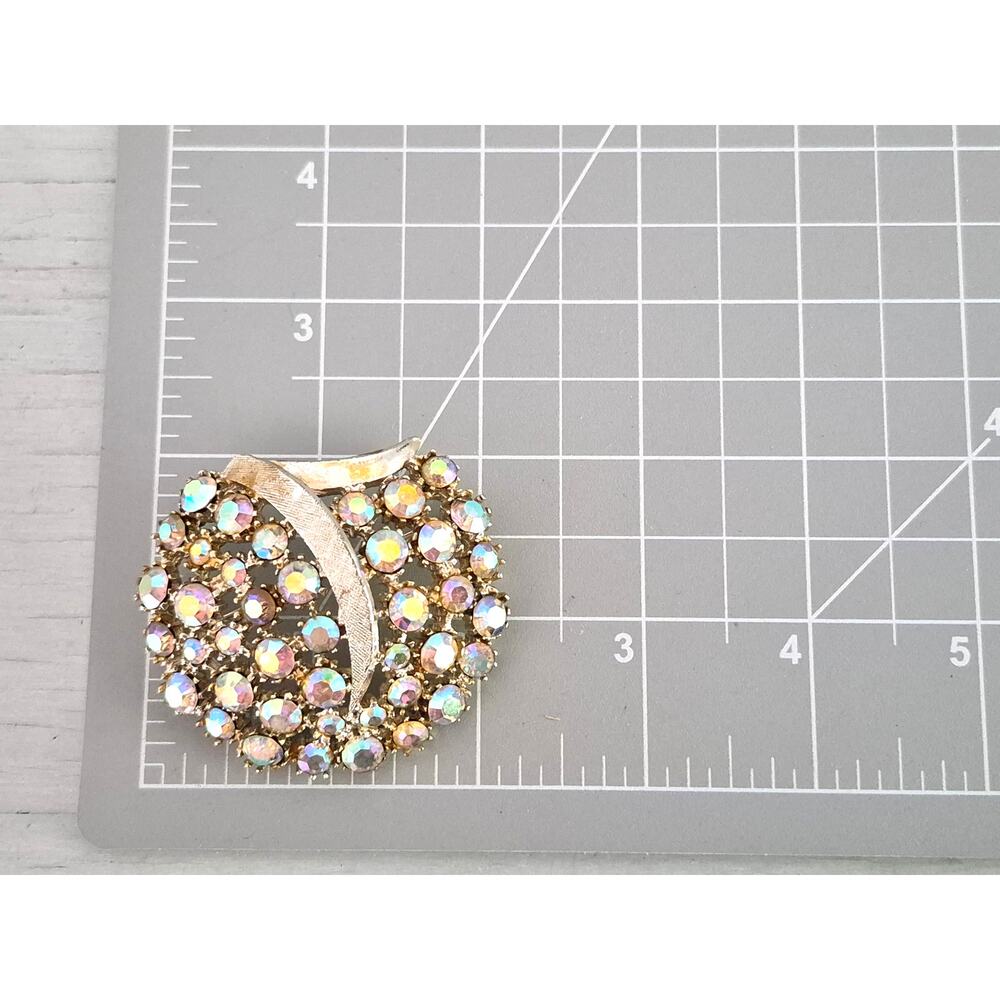 Vintage Rhinestone MCM Signed ART AB Rhinestone Brooch - Picture 7 of 7